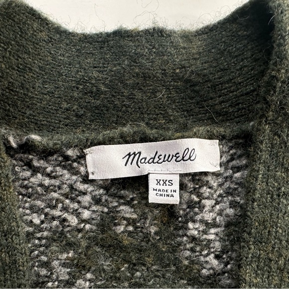 Madewell Allston Houndstooth Double-button Wool Blend Oversized Cardigan Sweater - Picture 7 of 13